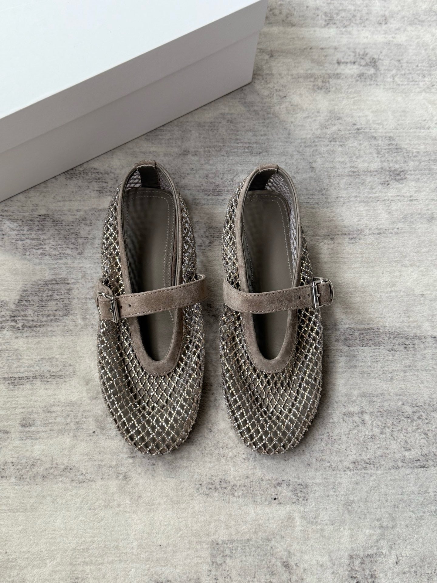 Crystal Mesh Ballet Flats