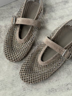 Crystal Mesh Ballet Flats