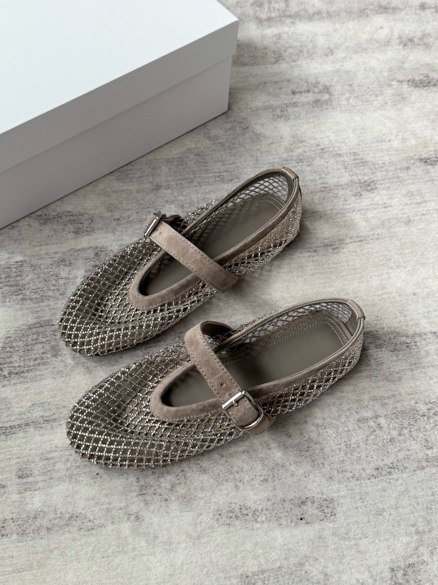 Crystal Mesh Ballet Flats