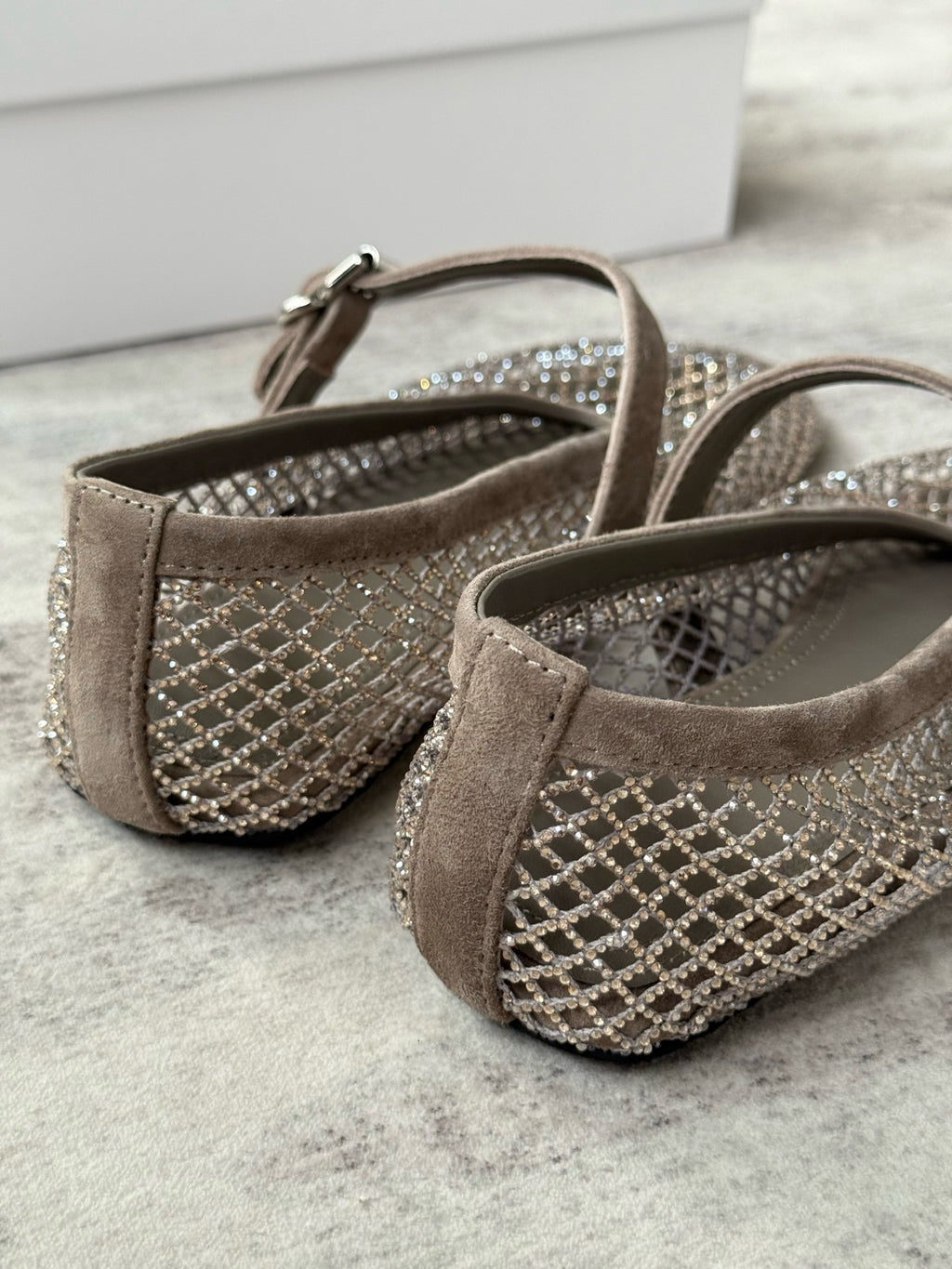 Crystal Mesh Ballet Flats