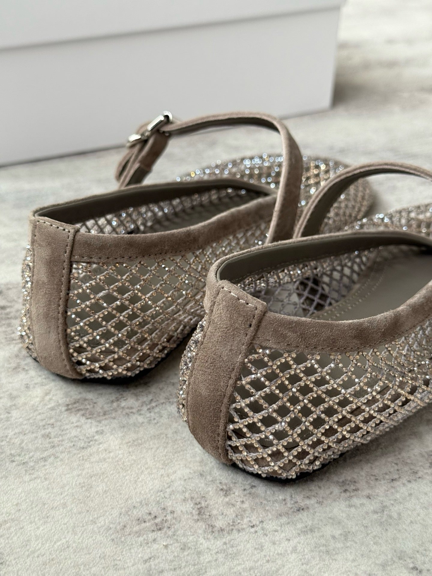 Crystal Mesh Ballet Flats