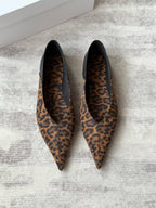 Leopard Print Pointed-Toe Flats