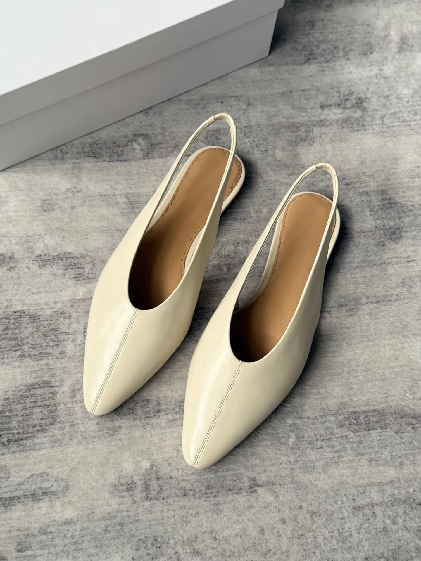 Pointed-Toe Slingback Flats