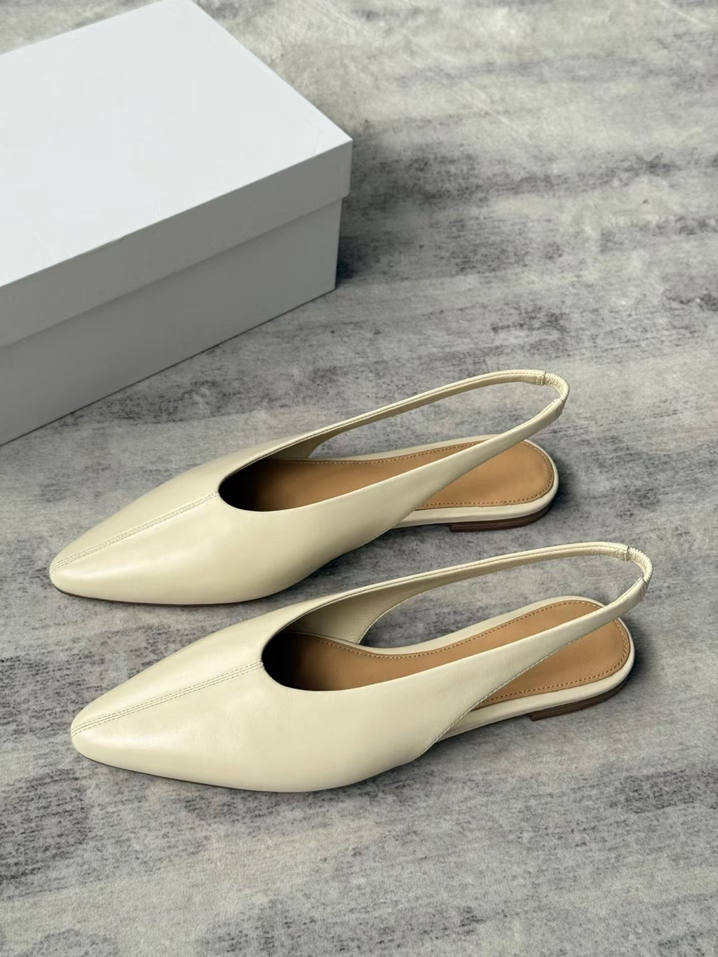 Pointed-Toe Slingback Flats