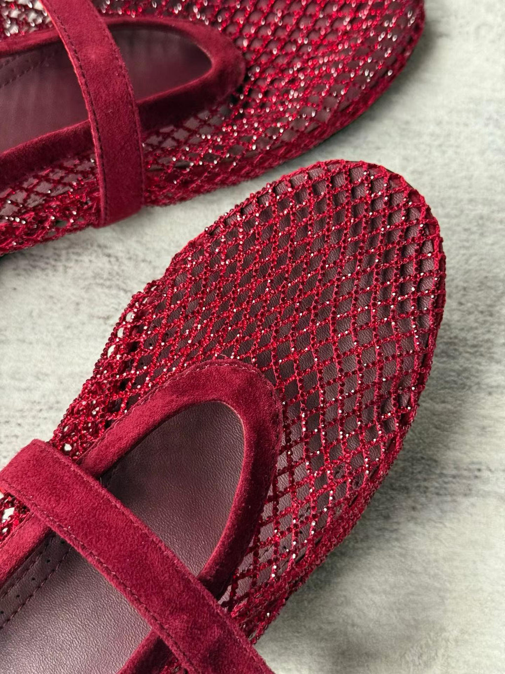 Crystal Mesh Ballet Flats