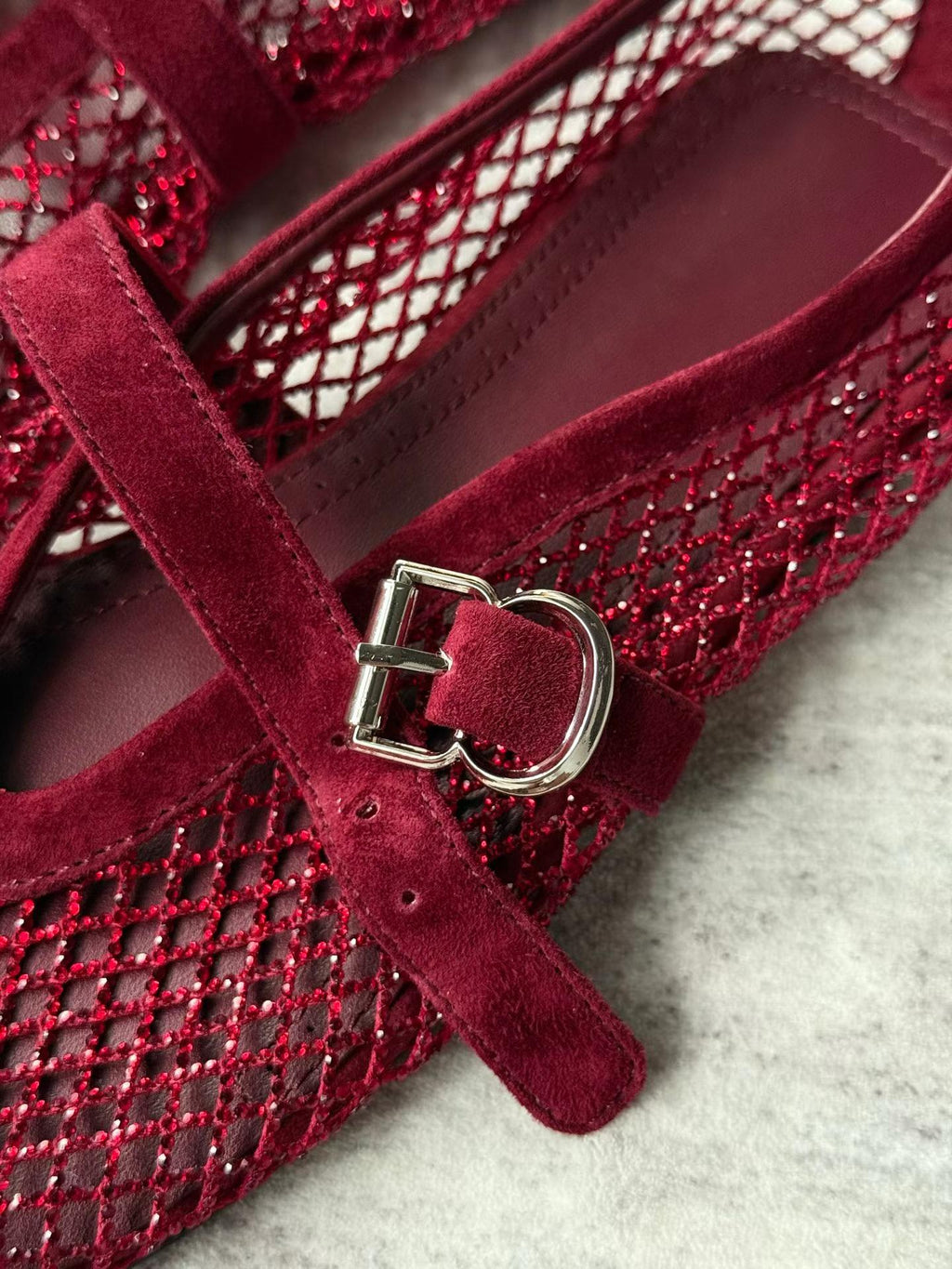 Crystal Mesh Ballet Flats