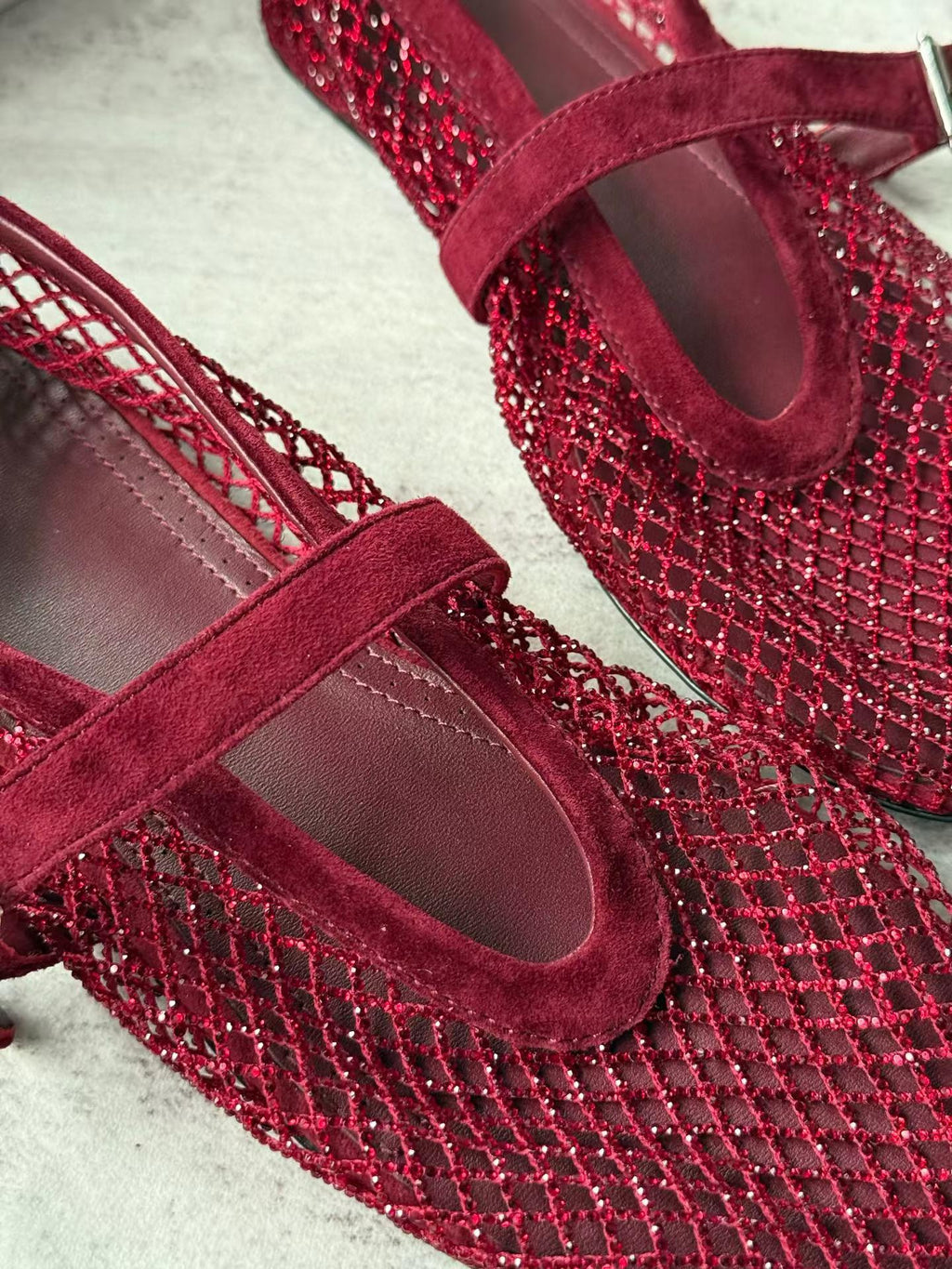 Crystal Mesh Ballet Flats