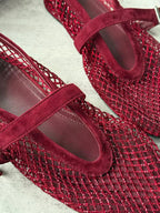 Crystal Mesh Ballet Flats