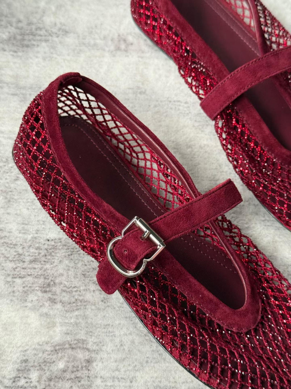 Crystal Mesh Ballet Flats