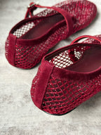 Crystal Mesh Ballet Flats