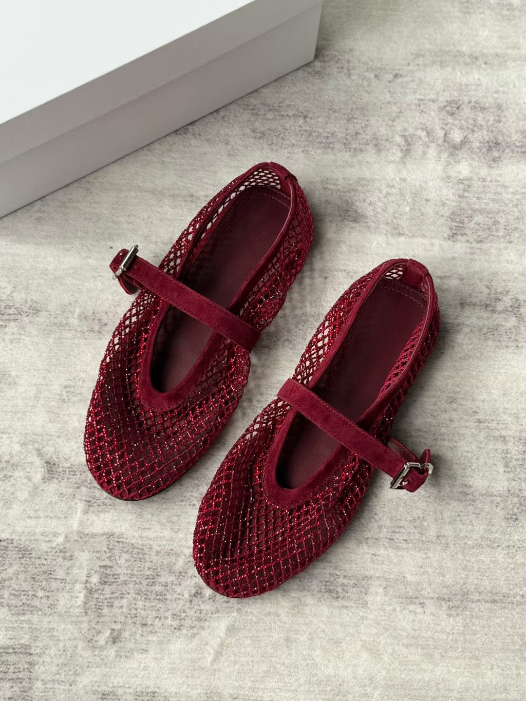 Crystal Mesh Ballet Flats