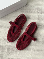 Crystal Mesh Ballet Flats