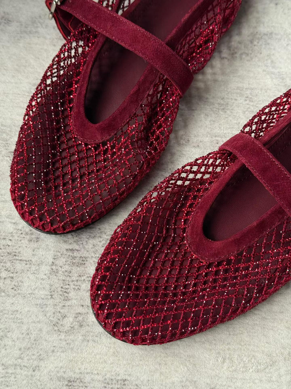 Crystal Mesh Ballet Flats