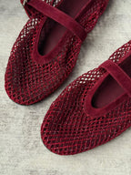 Crystal Mesh Ballet Flats