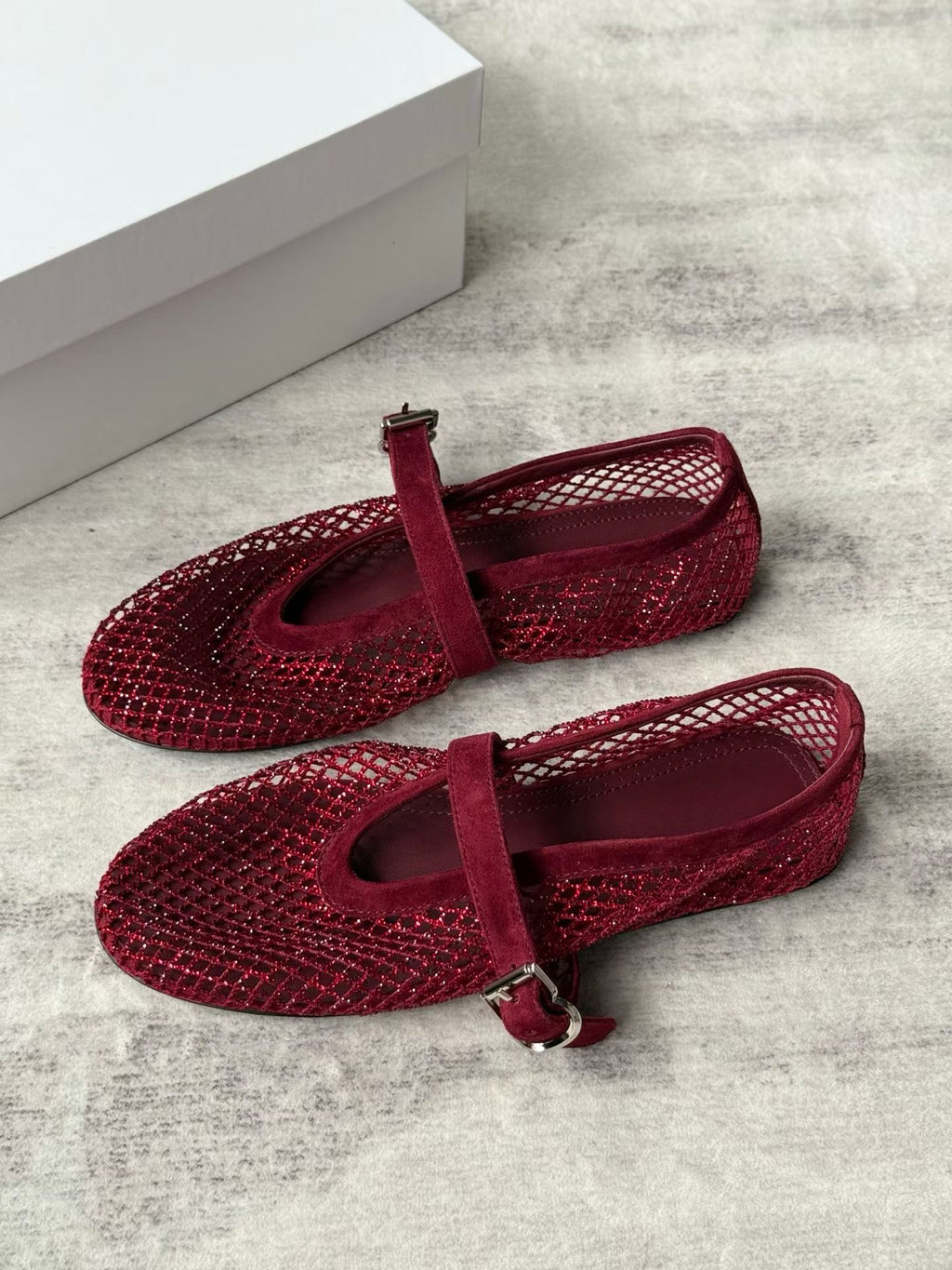 Crystal Mesh Ballet Flats