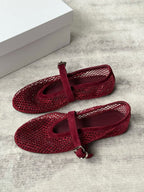Crystal Mesh Ballet Flats