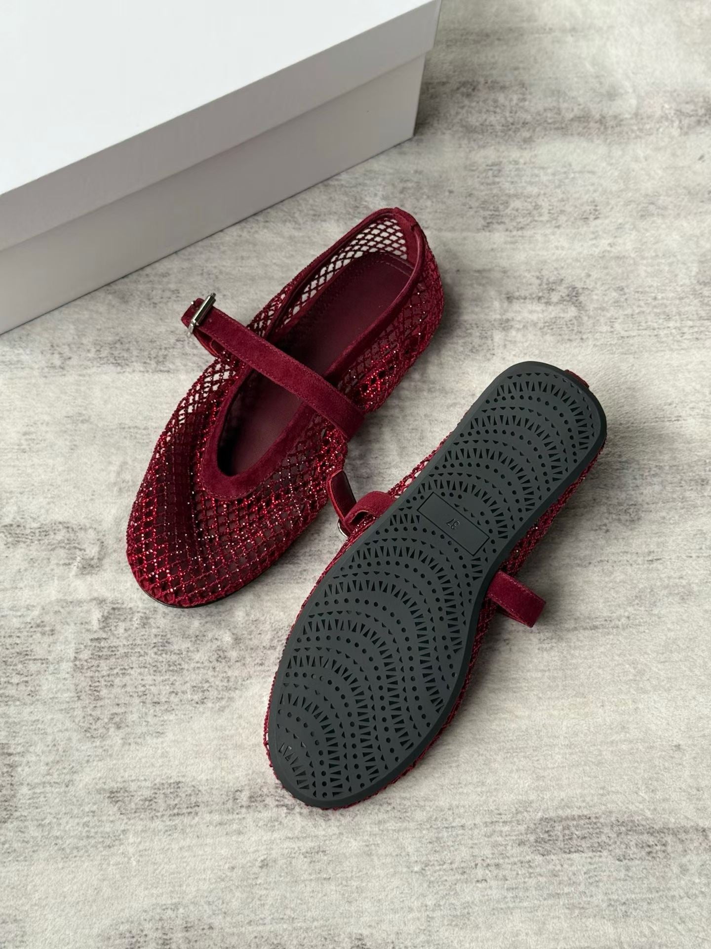 Crystal Mesh Ballet Flats
