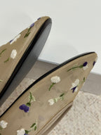 Fleur Embroidered Mesh Ballet Flats