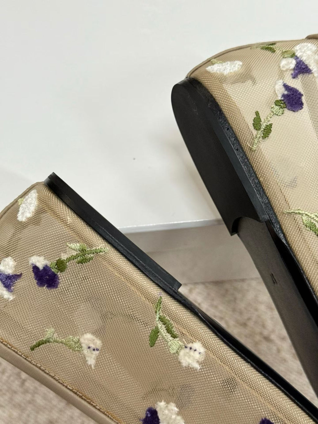 Fleur Embroidered Mesh Ballet Flats