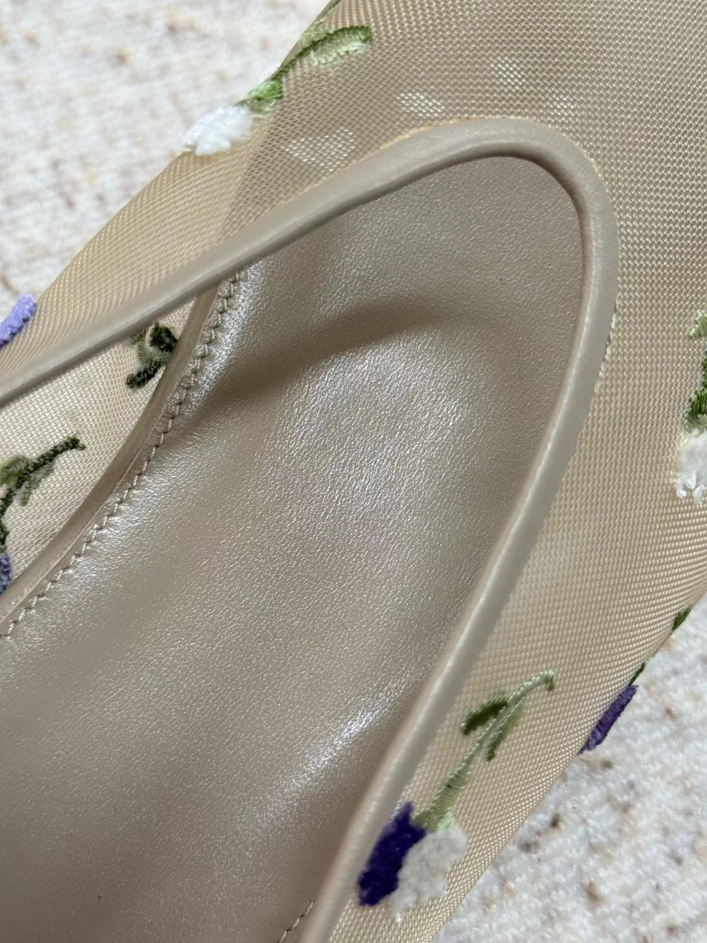 Fleur Embroidered Mesh Ballet Flats