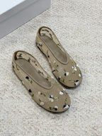 Fleur Embroidered Mesh Ballet Flats