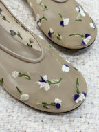 Fleur Embroidered Mesh Ballet Flats