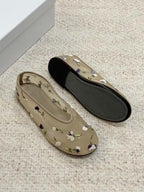 Fleur Embroidered Mesh Ballet Flats