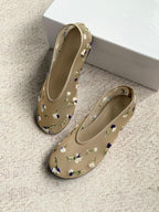 Fleur Embroidered Mesh Ballet Flats