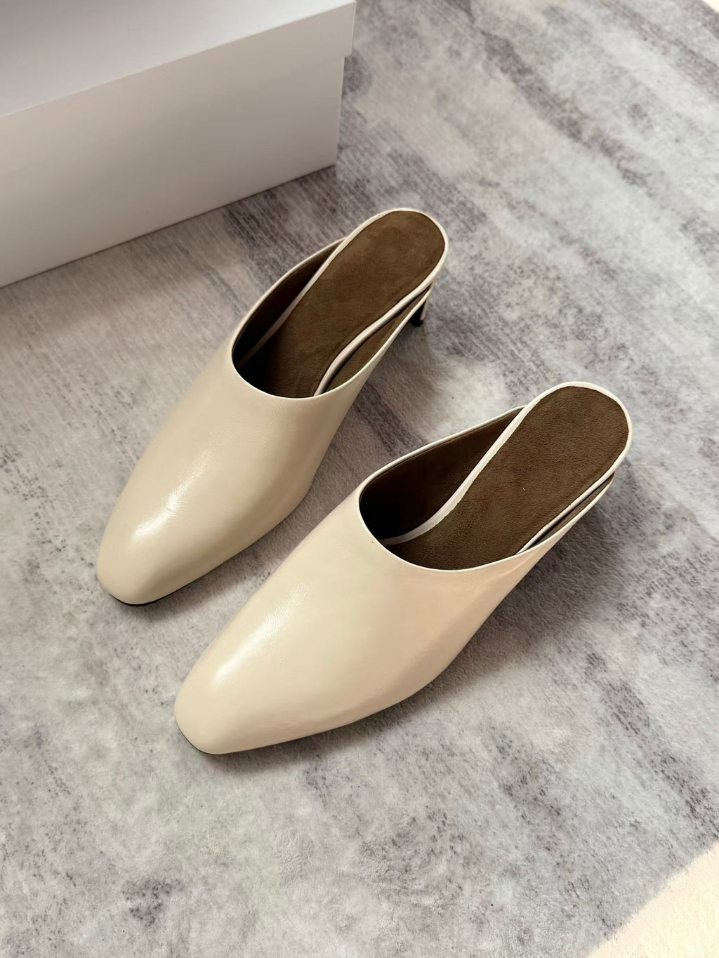 Harper Leather Mule Heels