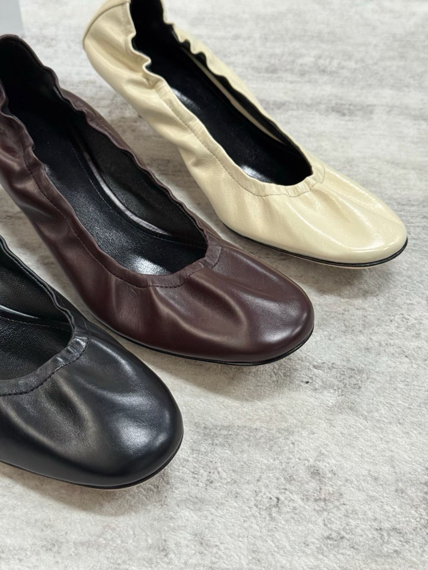 Ruched Kitten Heels