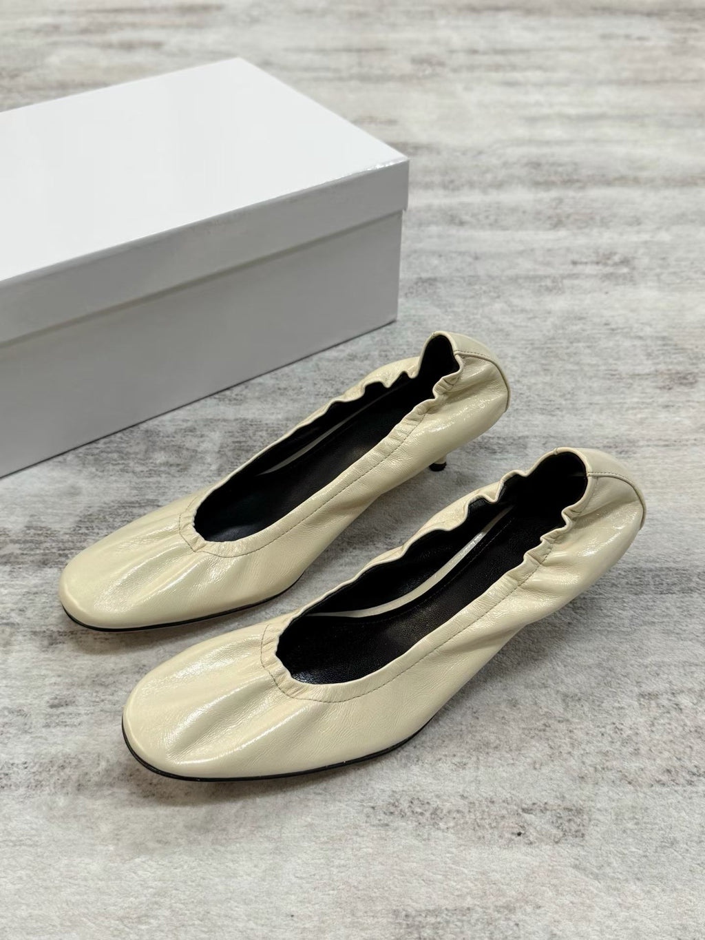 Ruched Kitten Heels