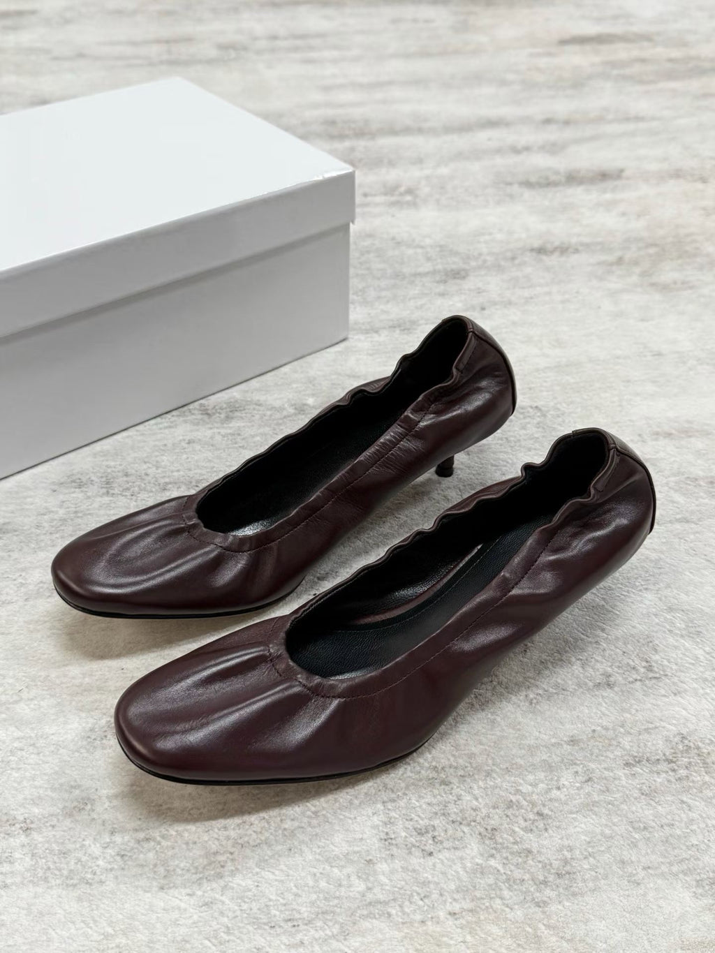 Ruched Kitten Heels
