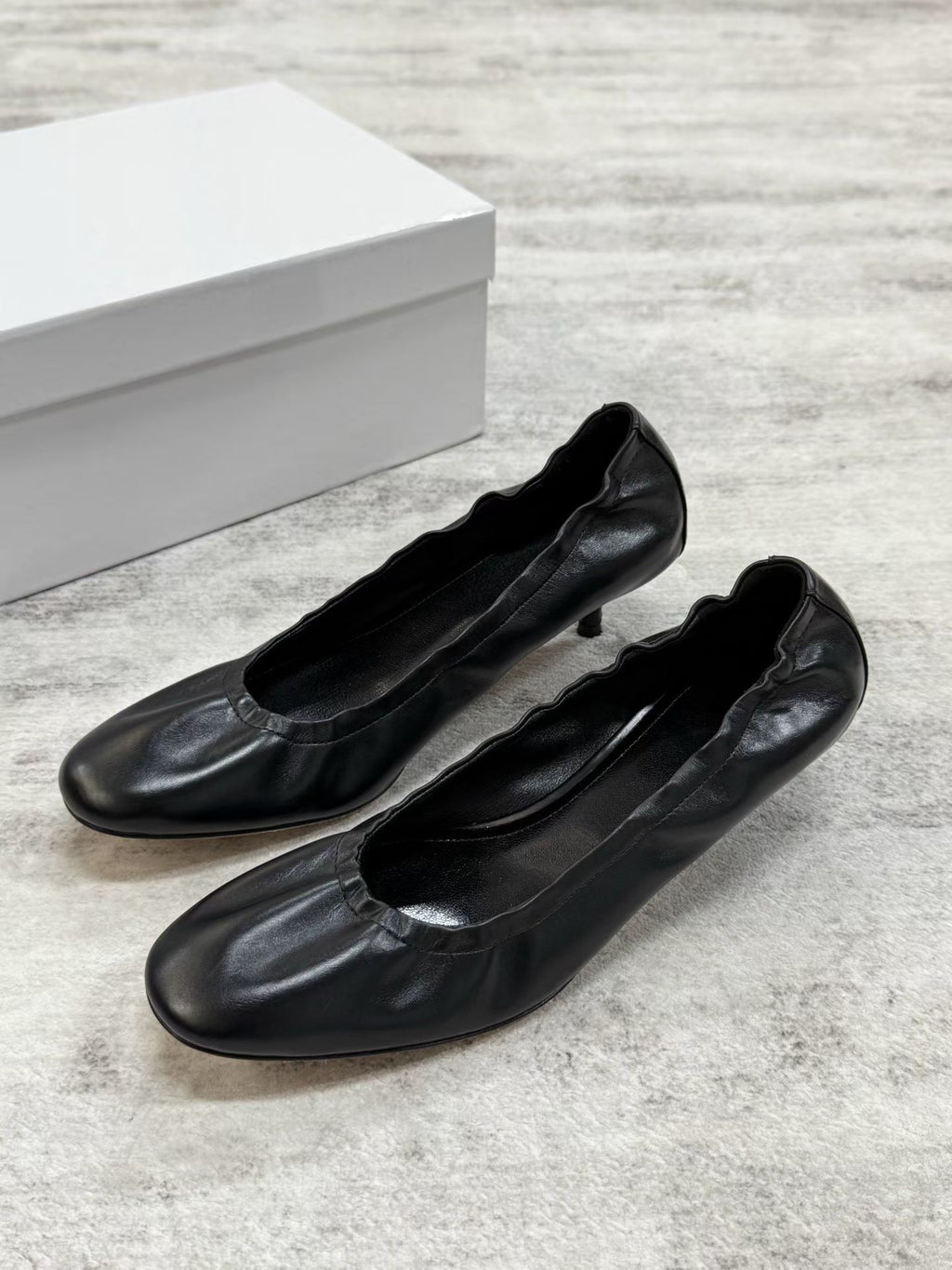 Ruched Kitten Heels