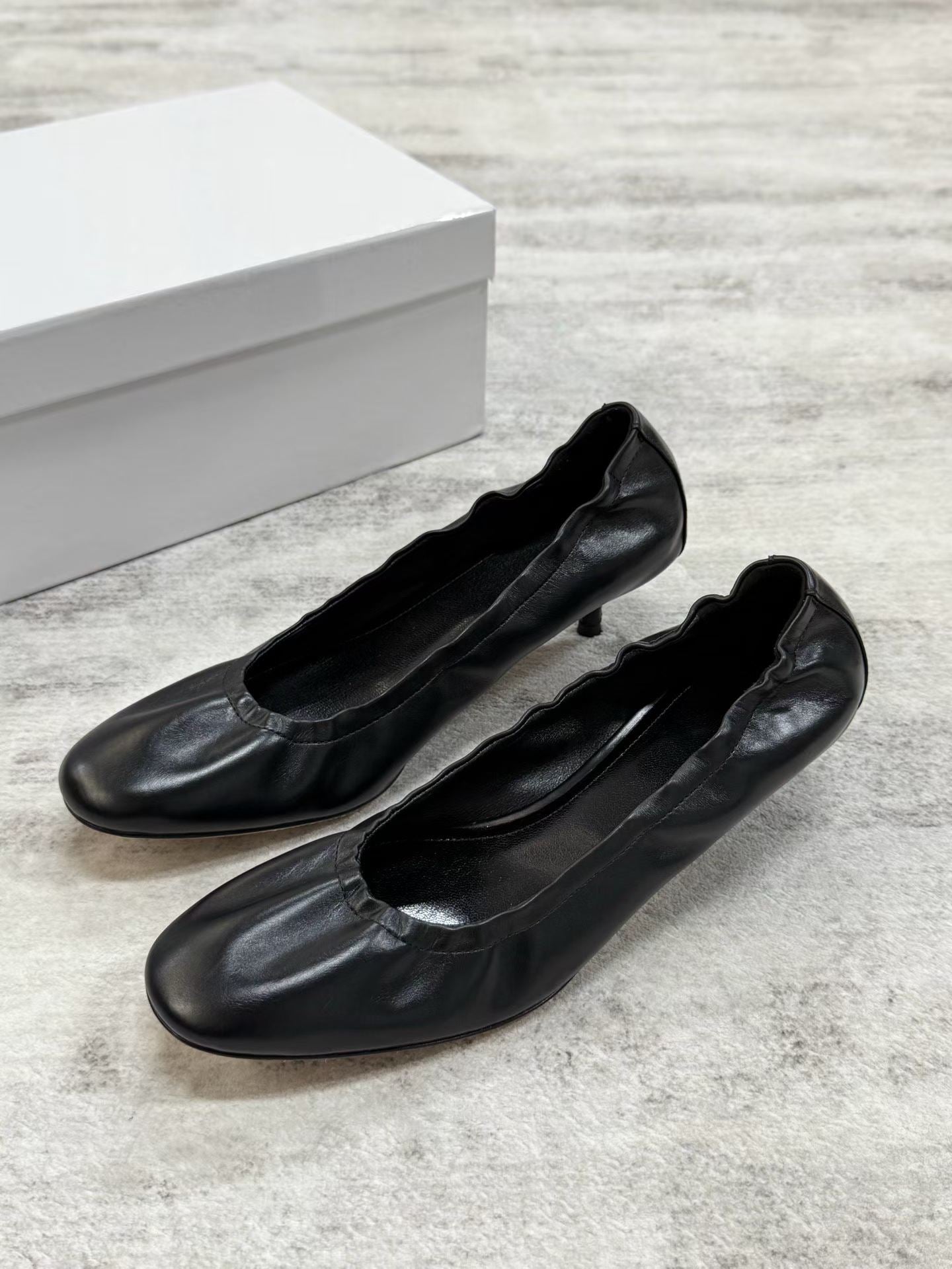 Ruched Kitten Heels