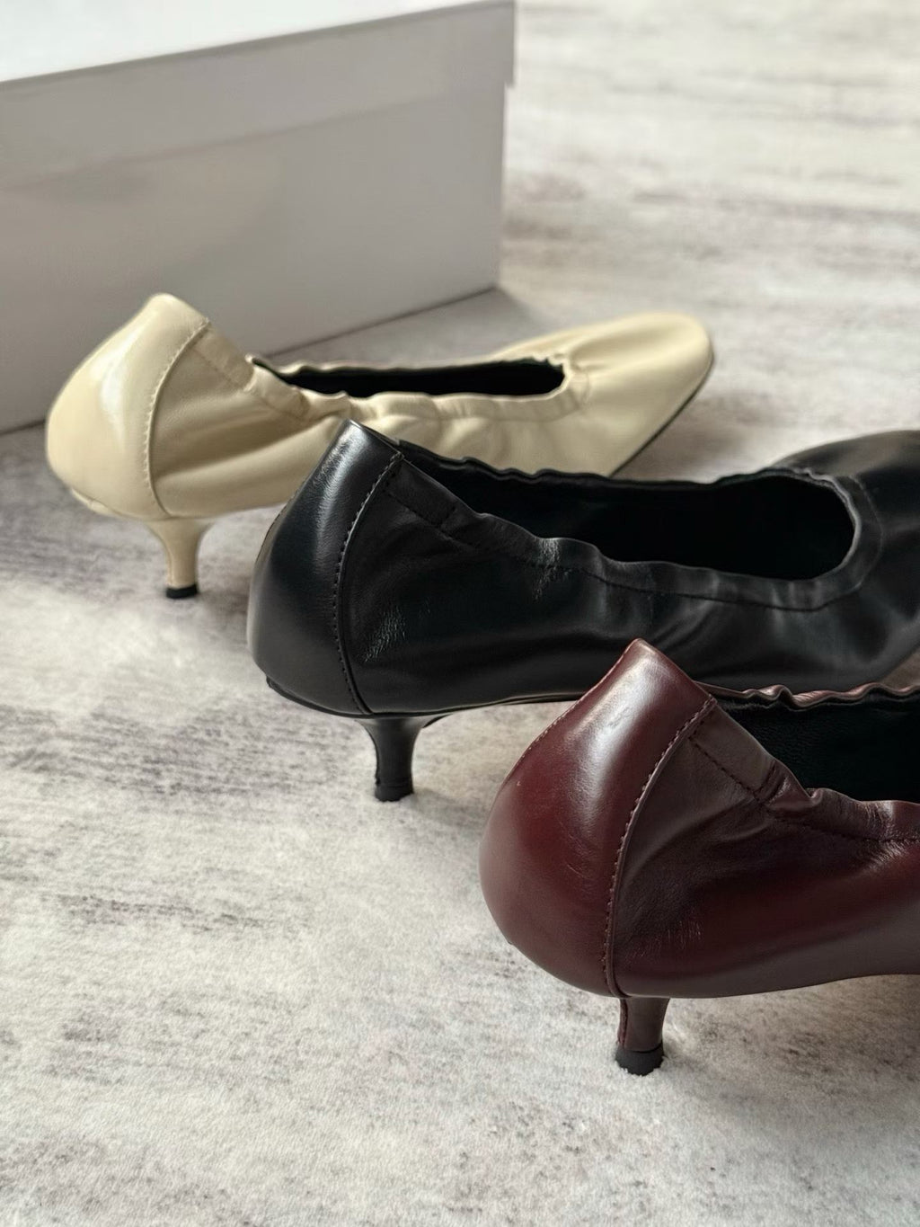 Ruched Kitten Heels