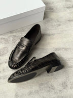Ruched Eel Leather Loafers