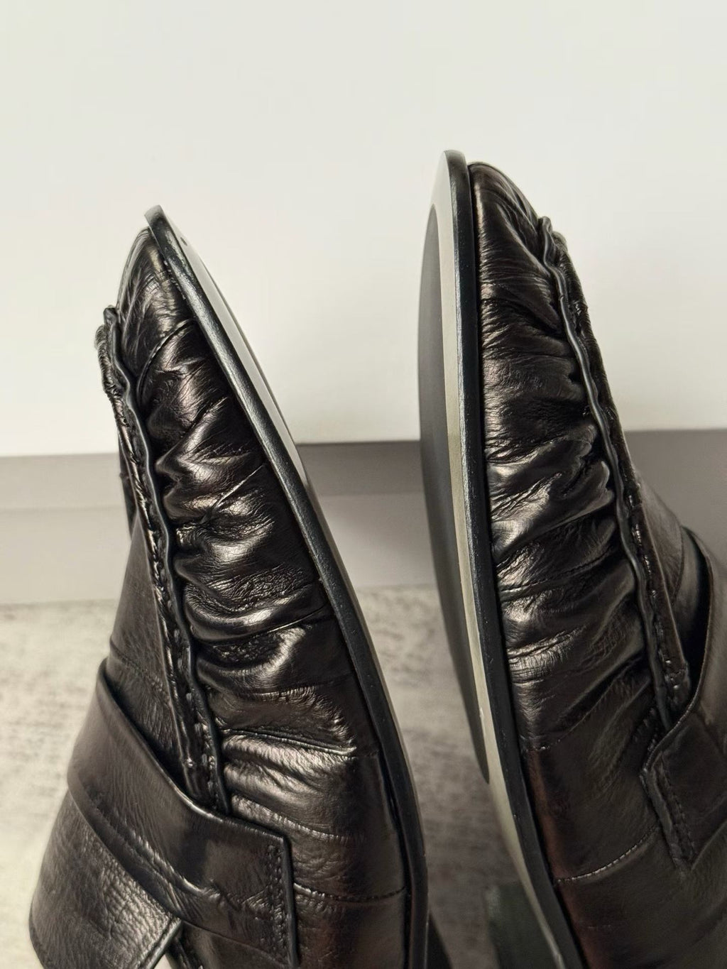 Ruched Eel Leather Loafers