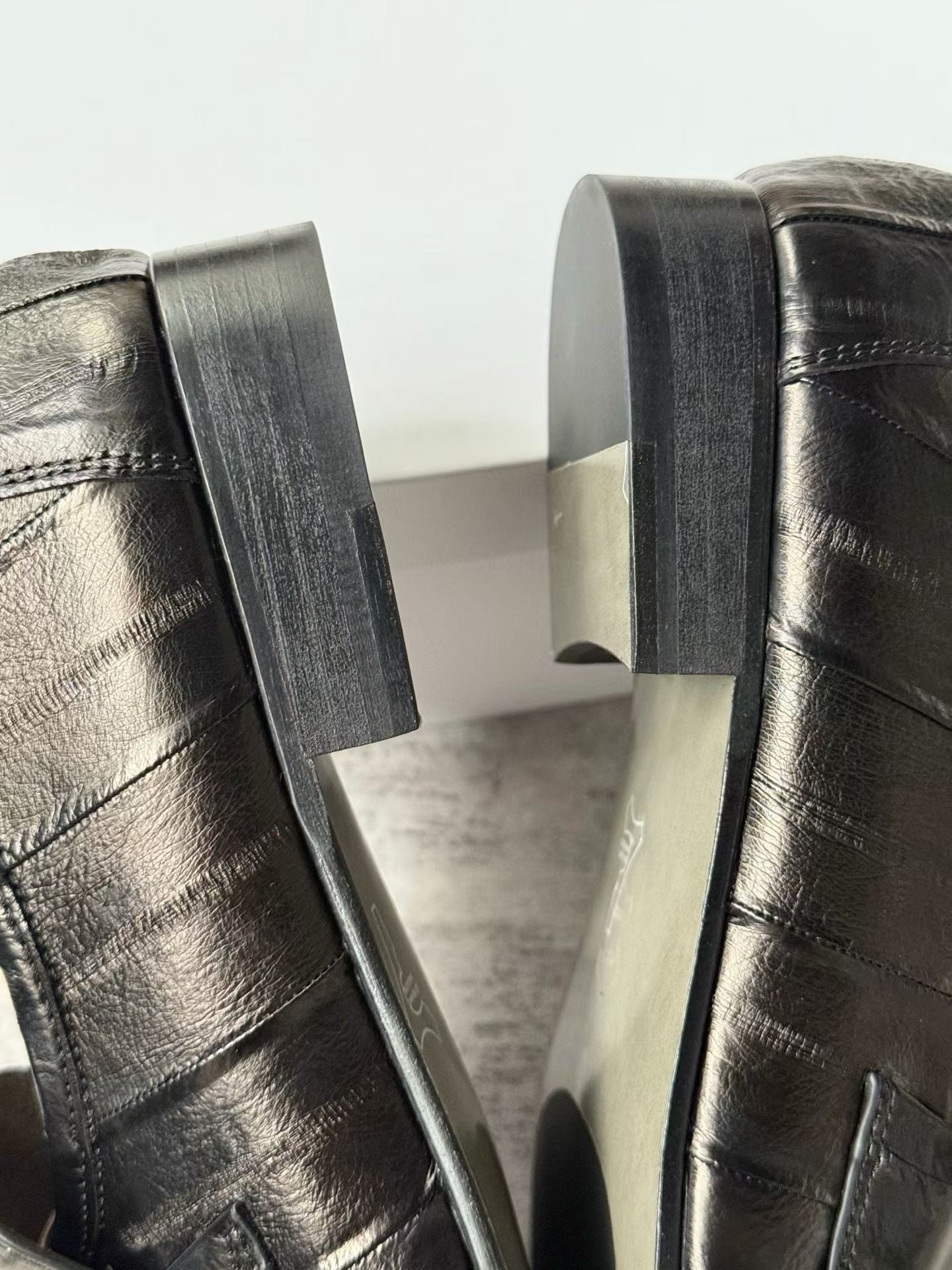 Ruched Eel Leather Loafers