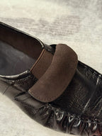 Ruched Eel Leather Loafers
