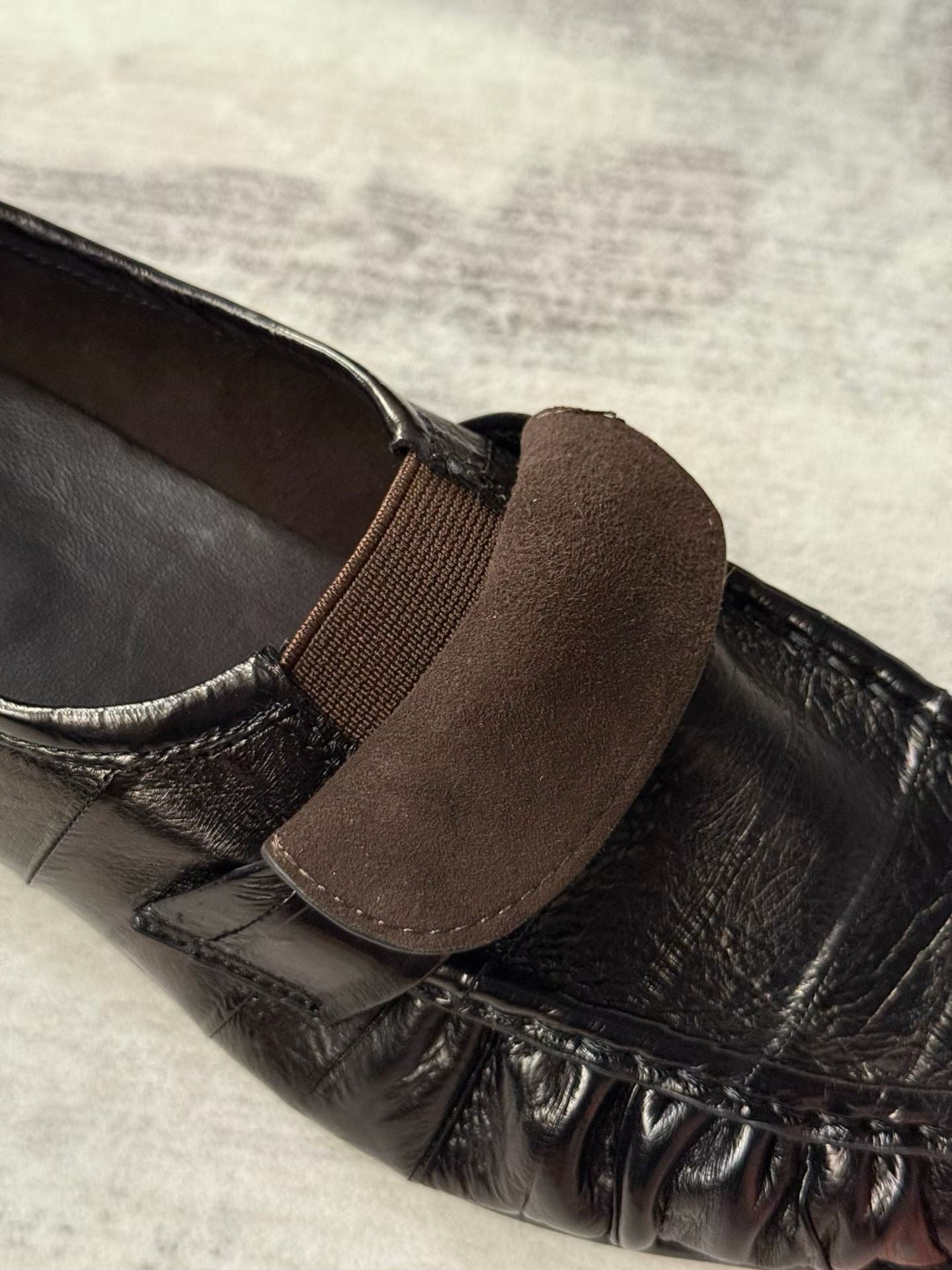 Ruched Eel Leather Loafers