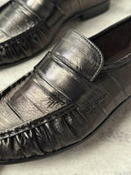 Ruched Eel Leather Loafers