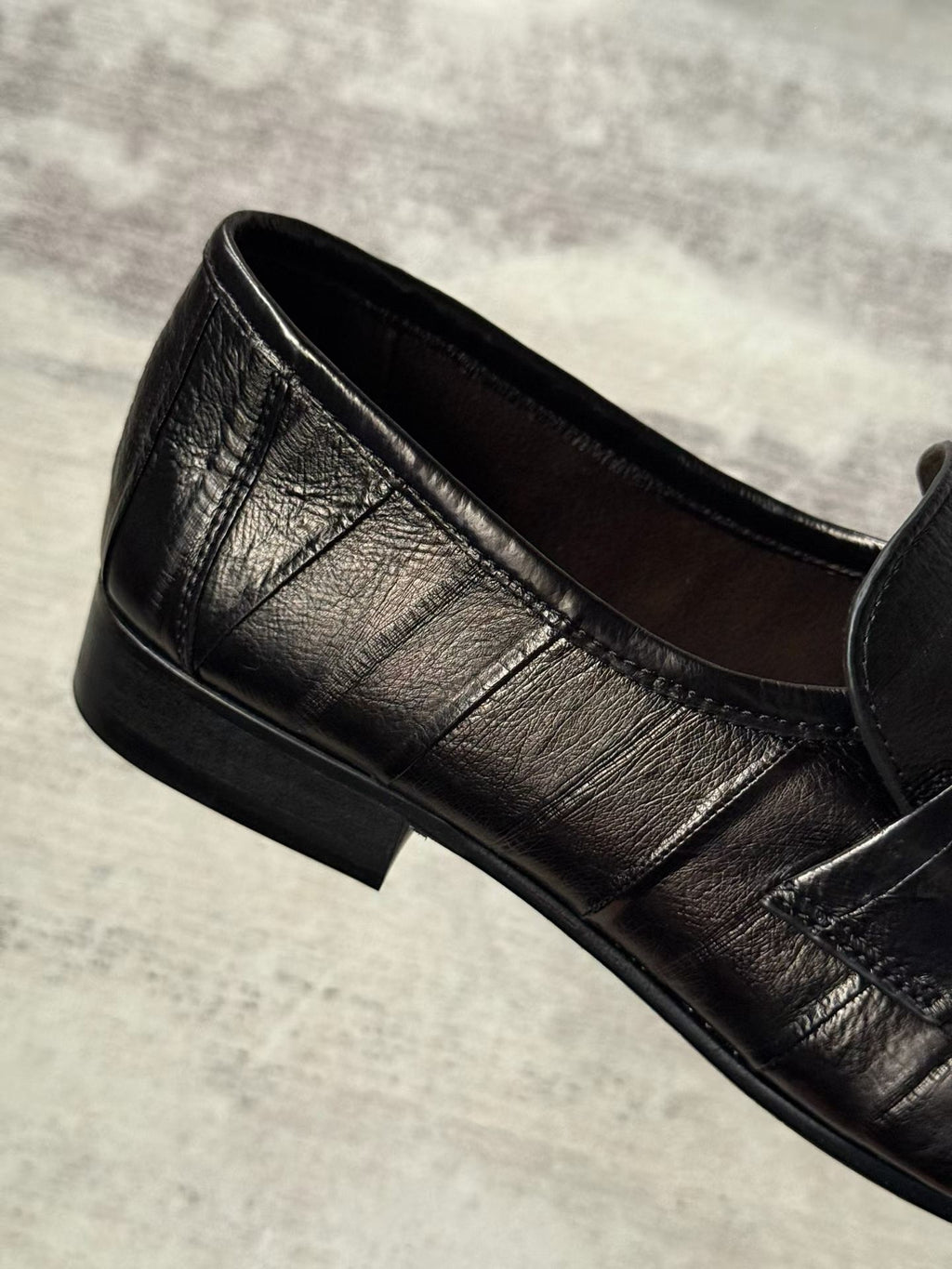 Ruched Eel Leather Loafers