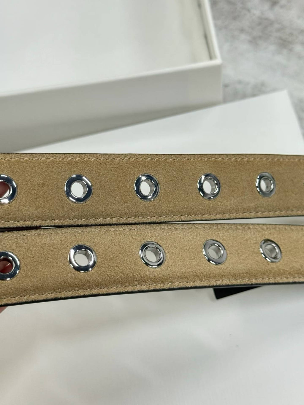 Suede Eyelet Belt
