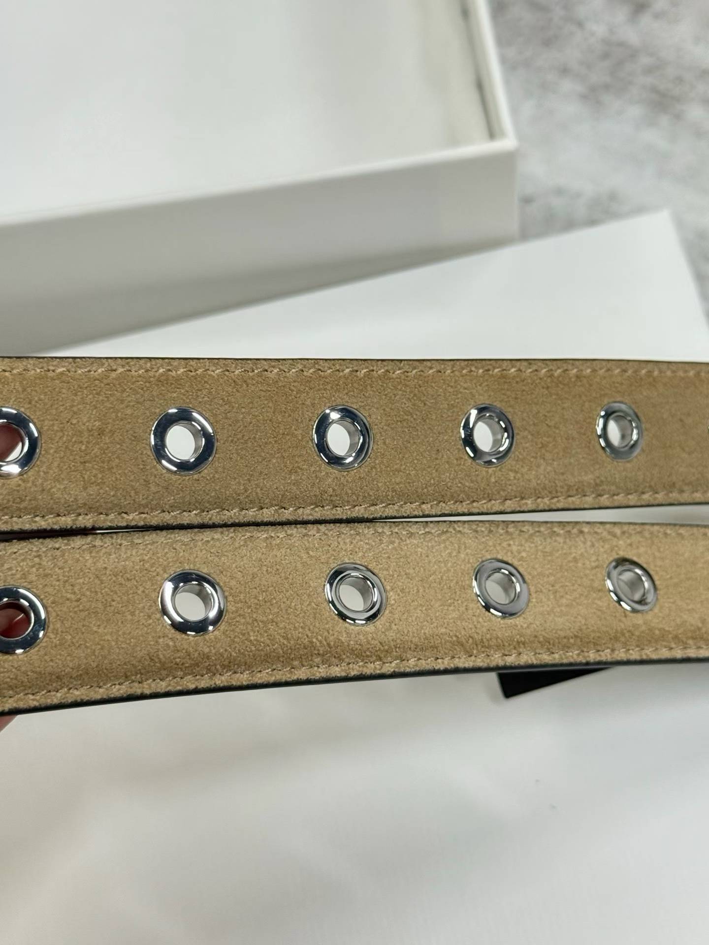 Suede Eyelet Belt