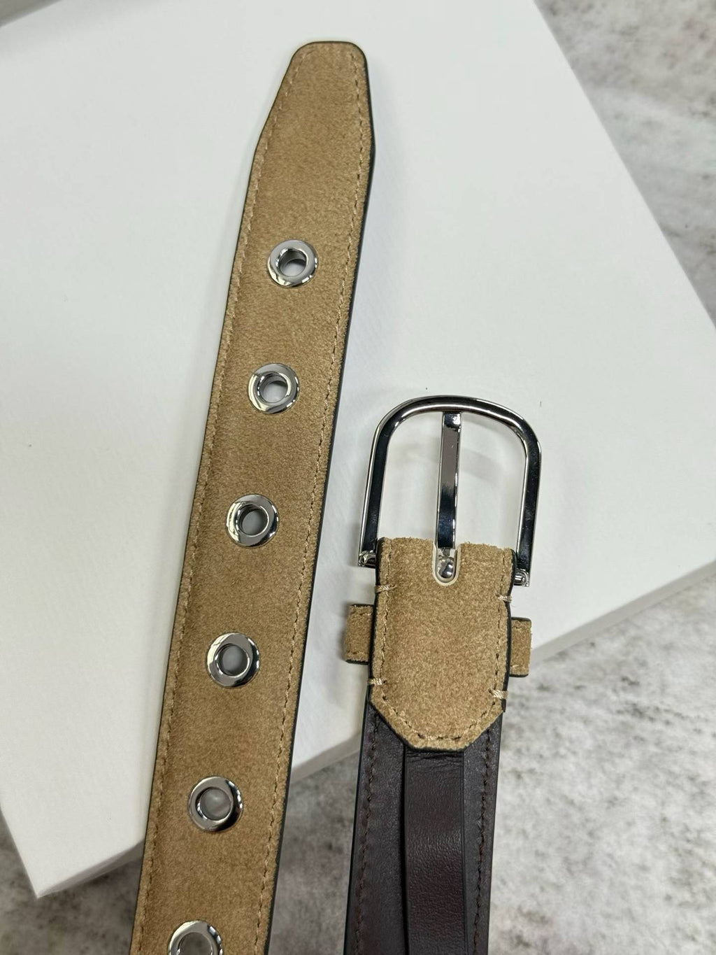 Suede Eyelet Belt