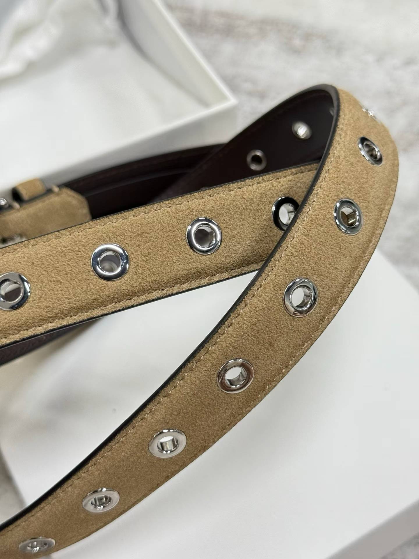 Suede Eyelet Belt