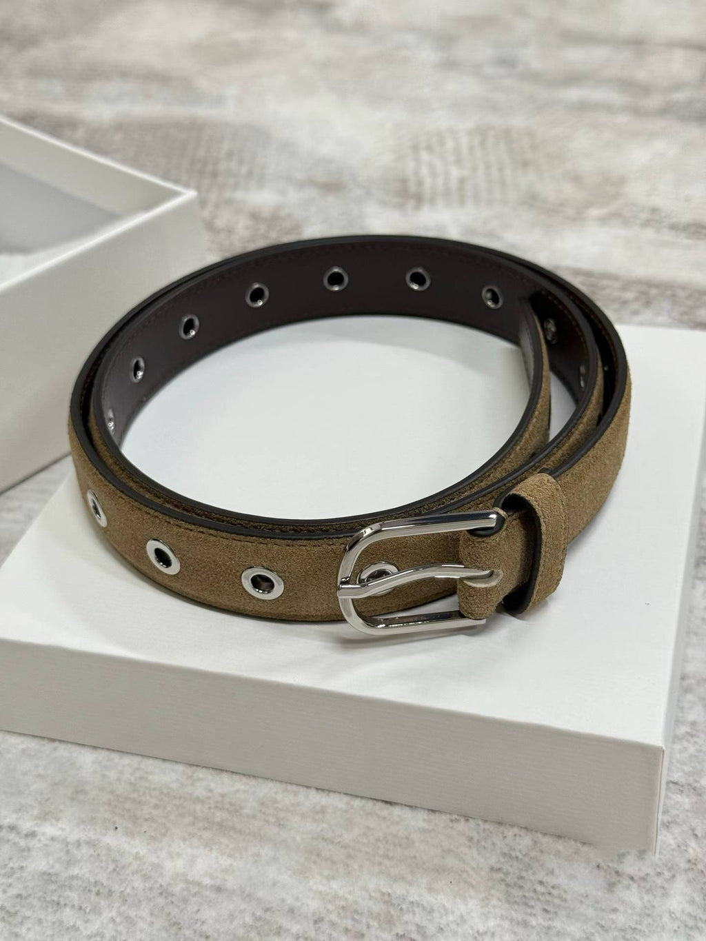 Suede Eyelet Belt