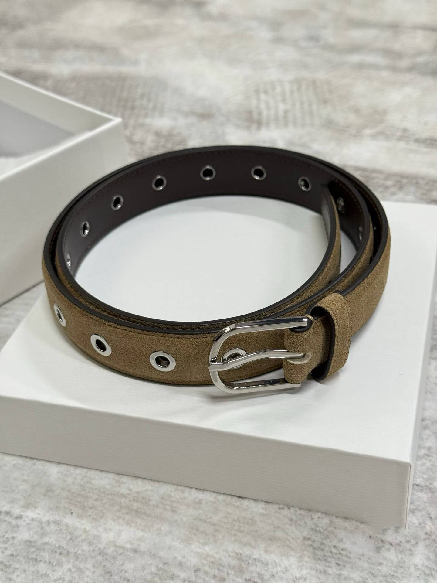 Suede Eyelet Belt