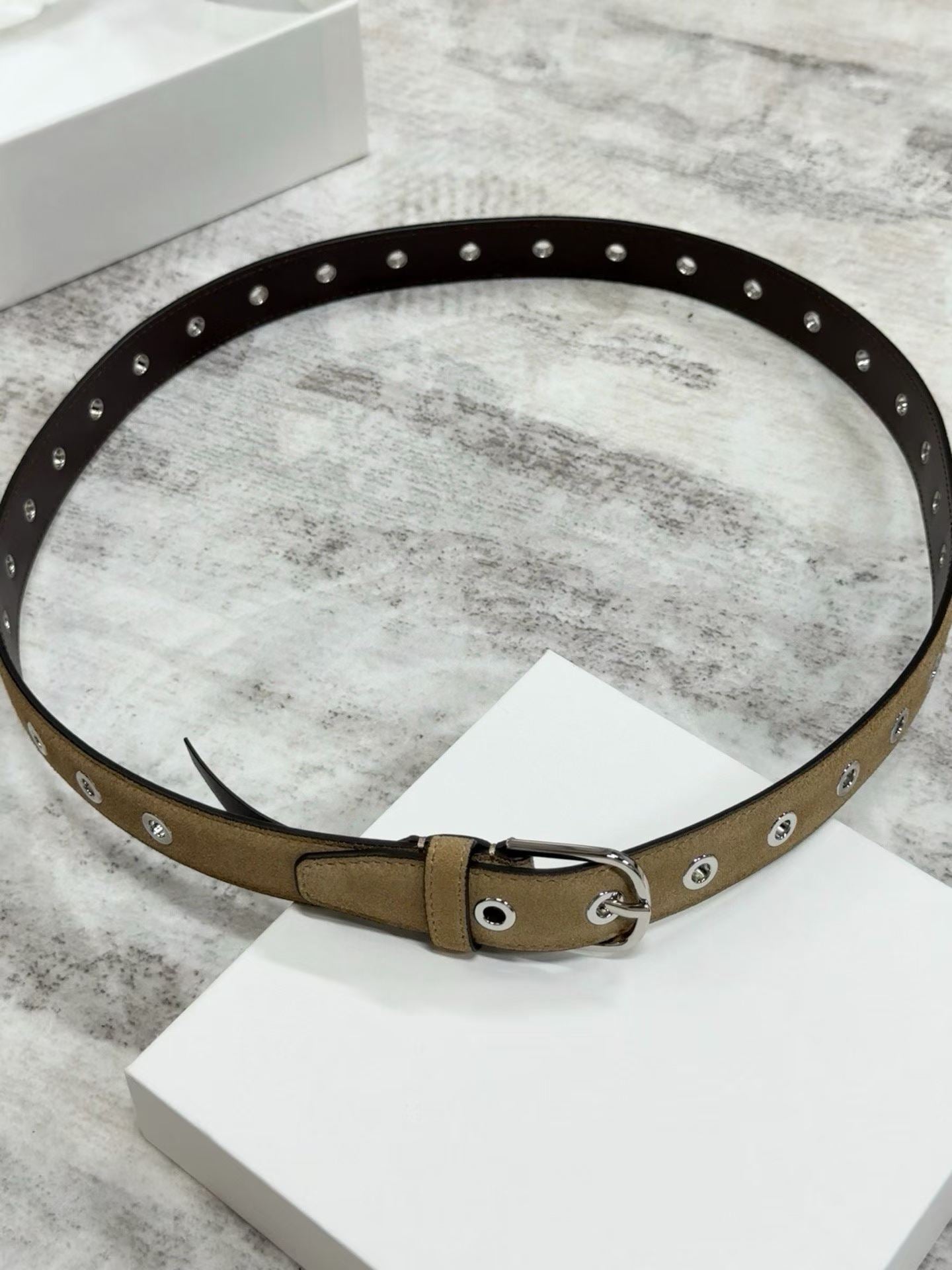 Suede Eyelet Belt