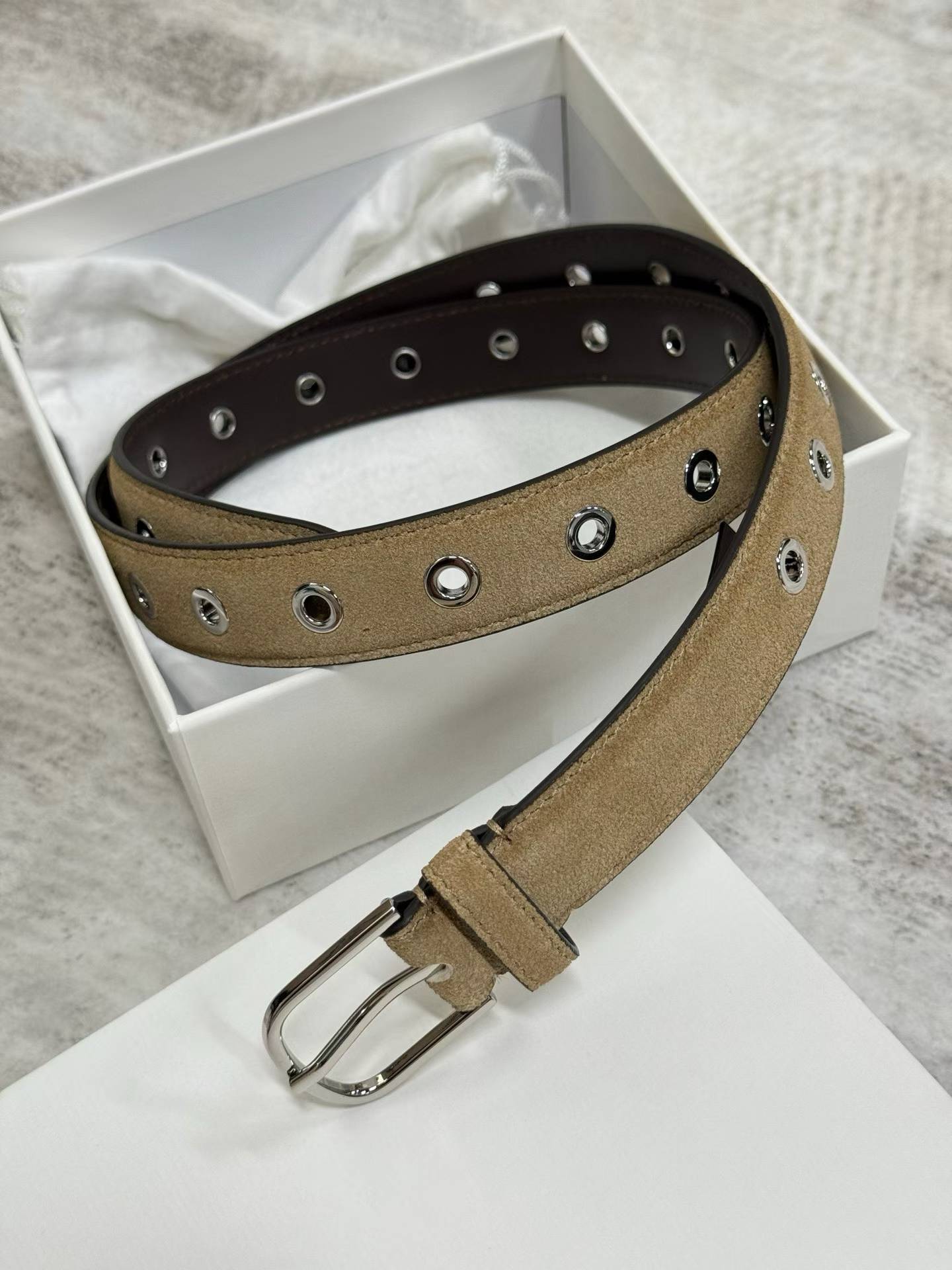 Suede Eyelet Belt